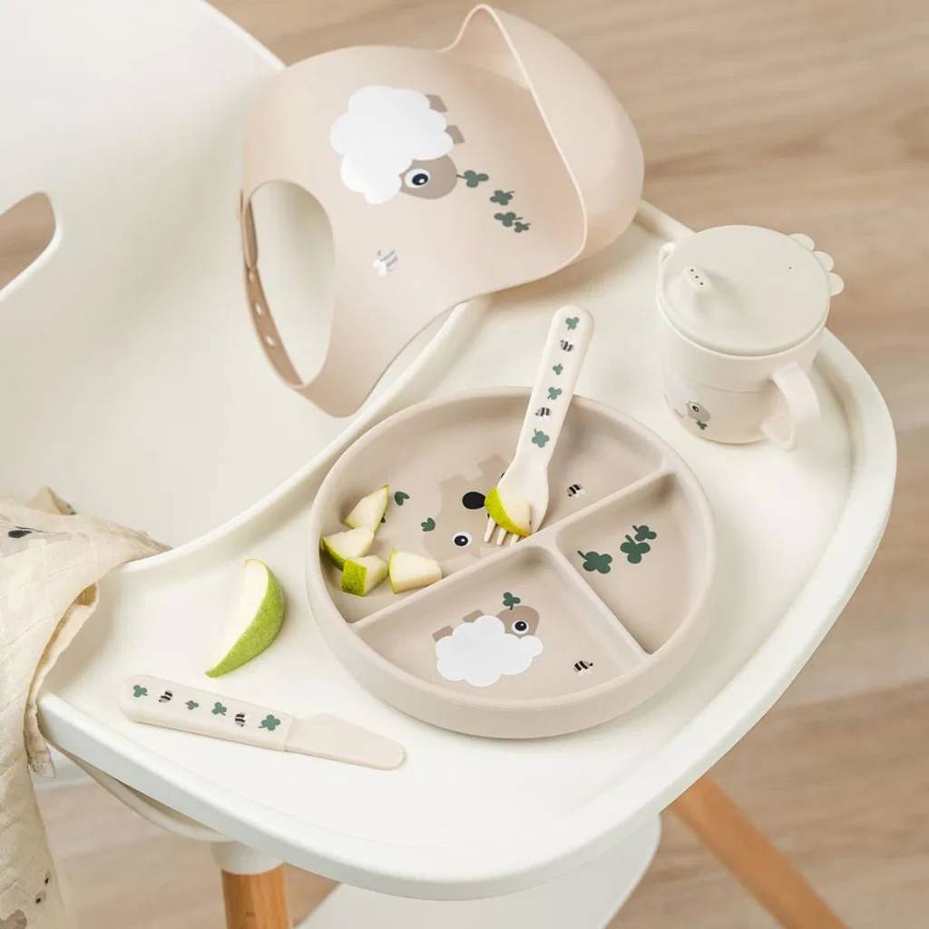 Stick & Stay Compartment Plate - Tiny Farm
