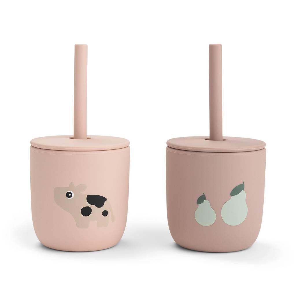 Silicone Straw Cup (2) - Tiny Farm