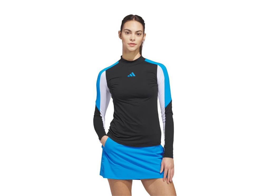 Beyond color block long sleeve mock neck top