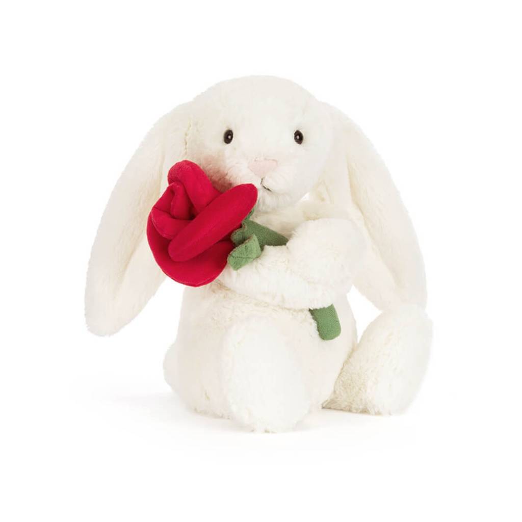 Cream Bunny w/Rose